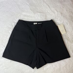 A New Day Black Tailored Trouser Shorts | High Waist | Size 0 | NWT